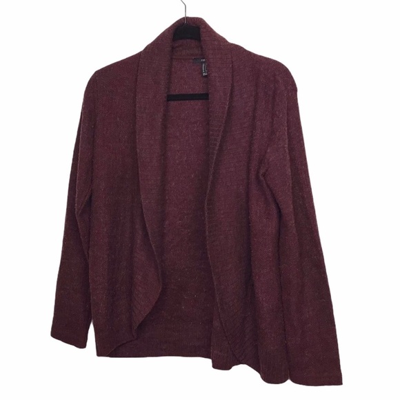 Forever 21 Burgundy Purple Open Front Cardigan - Picture 1 of 10